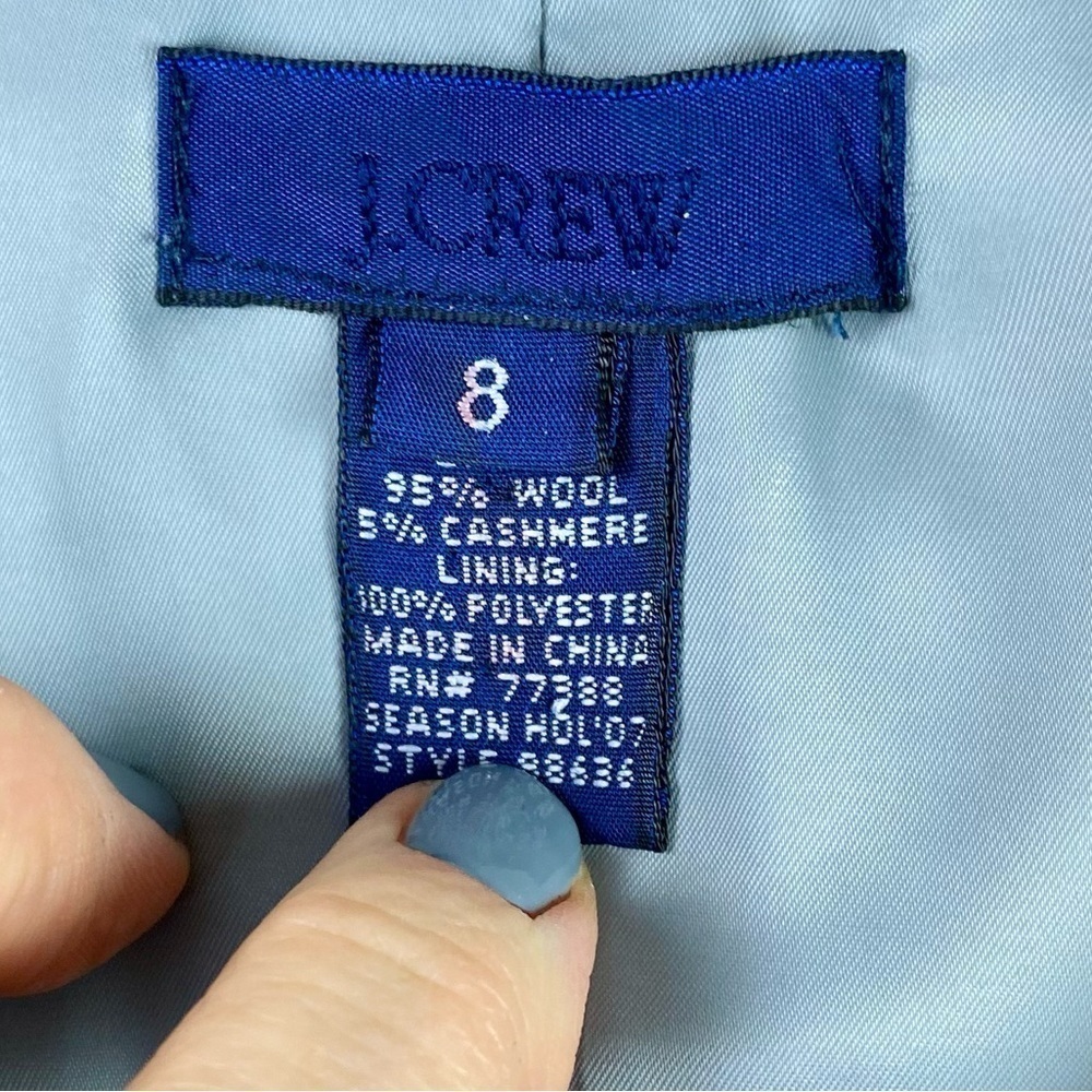 J.Crew Wool Cashmere blend gray check blazer size 8 - Picture 6 of 10